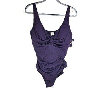 Lands' End Dark Purple One Piece Swimsuit Women's Size XXL